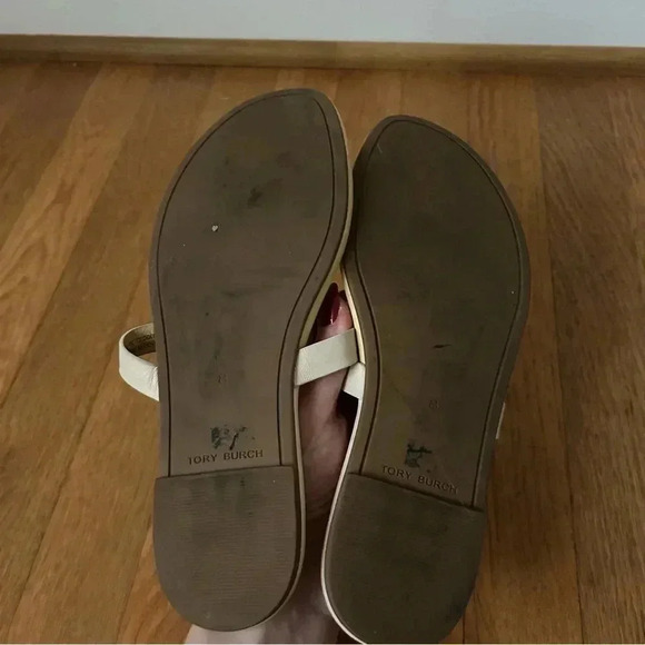 Tory Burch Women’s Miller Color Block Sweat Corn Yellow Leather Sandals Size 8 - Picture 6 of 7